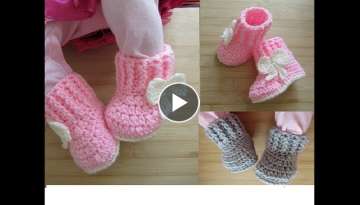 Crochet baby booties tutorial newborn 0-3 months 0-6 months Crochet baby booties tutorial newborn 0-3 months 0-6 months