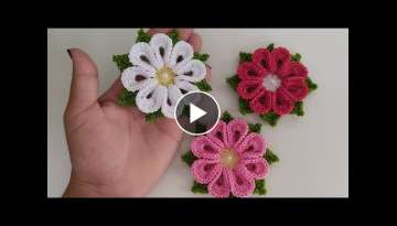quick and easy crochet flower for application (real flower) quick and easy crochet flower for application (real flower)