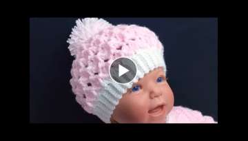 CROCHET BABY HAT 3-6M, MARSHMALLOW CROCHET STITCH, HOW TO CROCHET BABY HATS up to 12M CROCHET BABY HAT 3-6M, MARSHMALLOW CROCHET STITCH, HOW TO CROCHET BABY HATS up to 12M