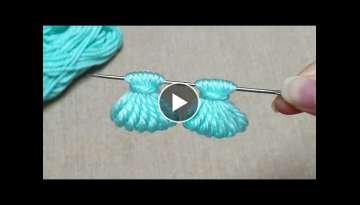 Super Easy Flower Craft Ideas with Woolen - Hand Embroidery Amazing Trick - Wool Flower Design Super Easy Flower Craft Ideas with Woolen - Hand Embroidery Amazing Trick - Wool Flower Design