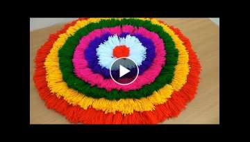 BEAUTIFUL DOOR MATE FROM WOOLEN || DIY - HOW TO MAKE WOOLEN DOOR MATE AT HOME || DIY - TABLE MATE BEAUTIFUL DOOR MATE FROM WOOLEN || DIY - HOW TO MAKE WOOLEN DOOR MATE AT HOME || DIY - TABLE MATE