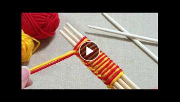 Super Easy Woolen Flower Craft Ideas using Chopstick - Hand Embroidery Amazing Trick - Wool Desig... Super Easy Woolen Flower Craft Ideas using Chopstick - Hand Embroidery Amazing Trick - Wool Desig...