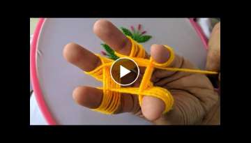 Amazing Hand Embroidery flower design trick| Very Easy Hand Embroidery flower design idea Amazing Hand Embroidery flower design trick| Very Easy Hand Embroidery flower design idea