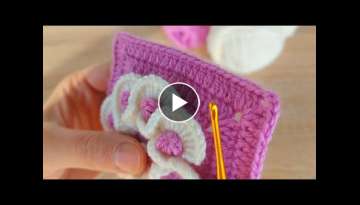 How to make a 3D square motif Crochet knitted blanket bedspread model How to make a 3D square motif Crochet knitted blanket bedspread model
