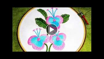 Hand Embroidery Flower Design with Long and Short Stitch | Hand Embroidery Design Hand Embroidery Flower Design with Long and Short Stitch | Hand Embroidery Design