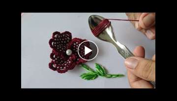 Amazing Hand Embroidery flower design trick | 3d Hand Embroidery flower design idea:kurti/dress/s... Amazing Hand Embroidery flower design trick | 3d Hand Embroidery flower design idea:kurti/dress/s...