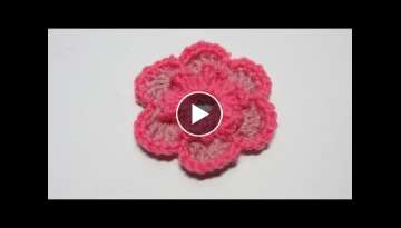 Tutorial. Flor de lana de dos colores en ganchillo. Tutorial. Flor de lana de dos colores en ganchillo.