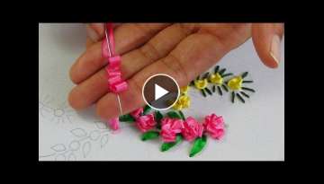 Hand Embroidery: Ribbon Embroidery (Roses) Hand Embroidery: Ribbon Embroidery (Roses)