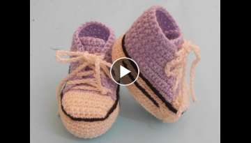(Crochet-Crosia) crochet sneakers/converse booties tutorial (Crochet-Crosia) crochet sneakers/converse booties tutorial