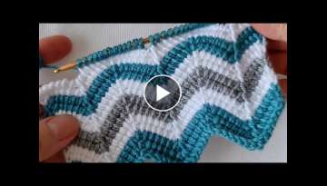Very nice Tunisian work zigzag knitting pattern Very nice Tunisian work zigzag knitting pattern