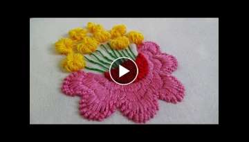 Hand Embroidery: Bullion Lazy/Spring Embroidery Hand Embroidery: Bullion Lazy/Spring Embroidery