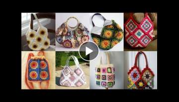 Top stylish and trendy crochet granny squares hand bags designs and patterns for ladies Top stylish and trendy crochet granny squares hand bags designs and patterns for ladies