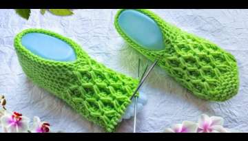 How to knit spring knit house slippers How to knit spring knit house slippers