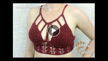 Top Cropped Croche Strappy Bra Top Cropped Croche Strappy Bra