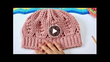 Gorro Tejido en Relieves y corazones Paso a paso Muy facil a crochet Gorro Tejido en Relieves y corazones Paso a paso Muy facil a crochet