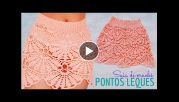 Saia de croche adulto PASSO A PASSO em ponto LEQUE - Falda a crochet - Skirt a crochet Saia de croche adulto PASSO A PASSO em ponto LEQUE - Falda a crochet - Skirt a crochet