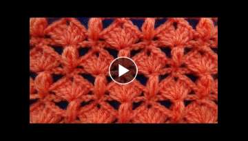 Punto tejido a crochet # 5 combinacion de abanicos con puntos garbanzos Punto tejido a crochet # 5 combinacion de abanicos con puntos garbanzos